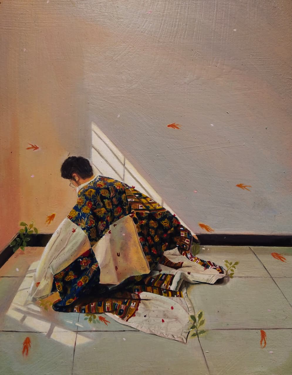 When the World Revolves Around You II by Duraeshawar Tariq, oil on canvas painting