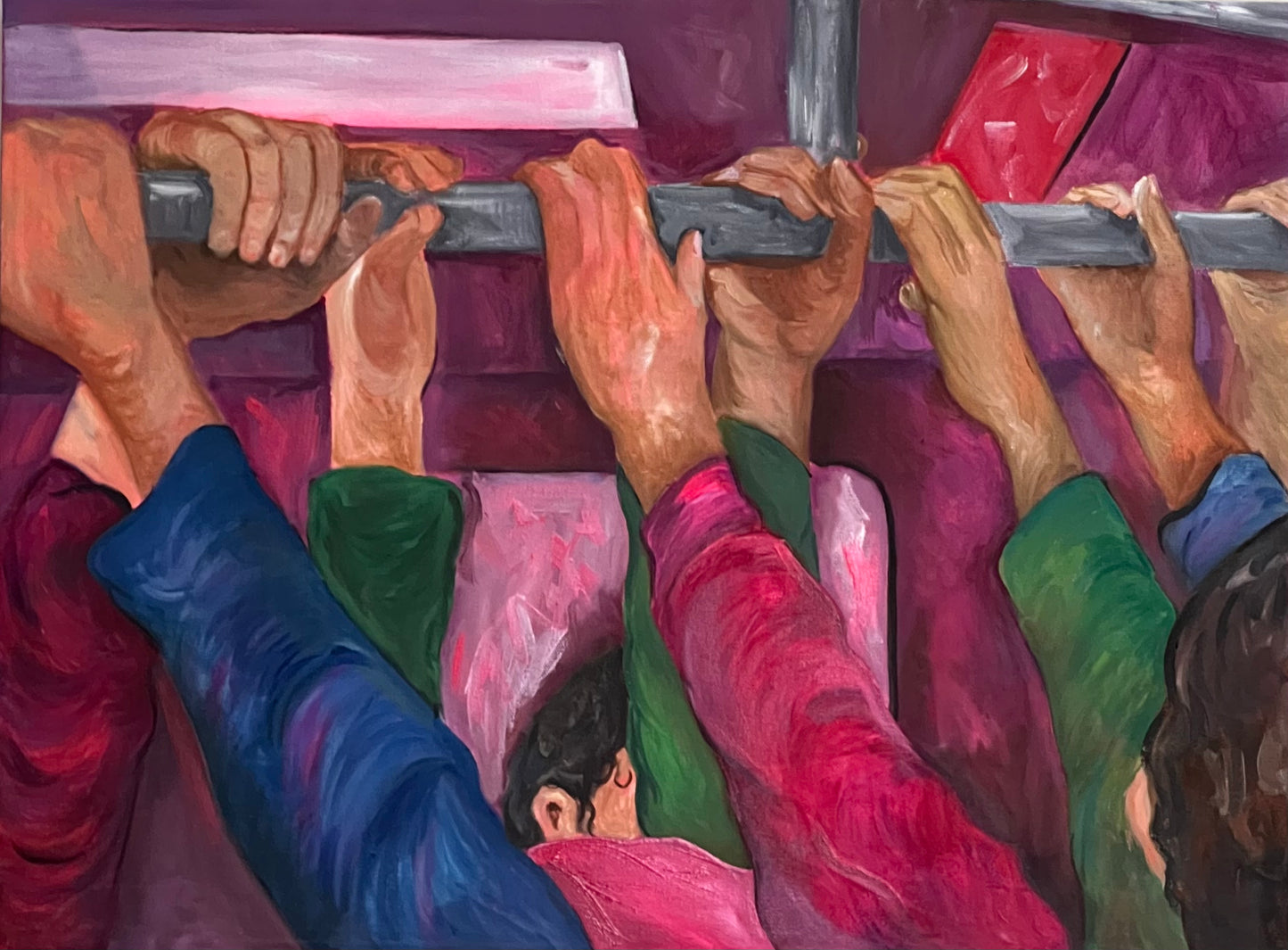 Shared Grip by Sabina Saleem, oil on canvas painting