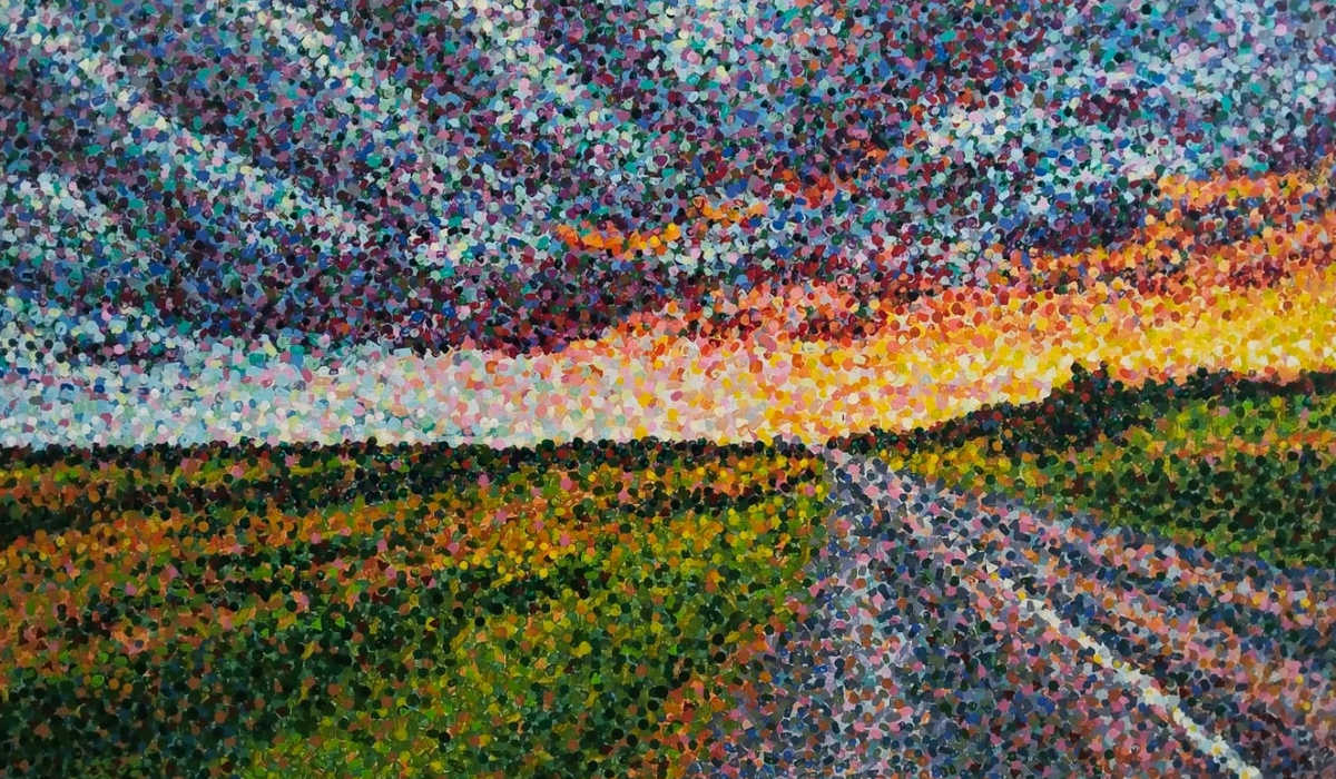 Prairie - II by Noor Ul Ain Nasir Khan, acrylic on canvas, 28 x 48 inches
