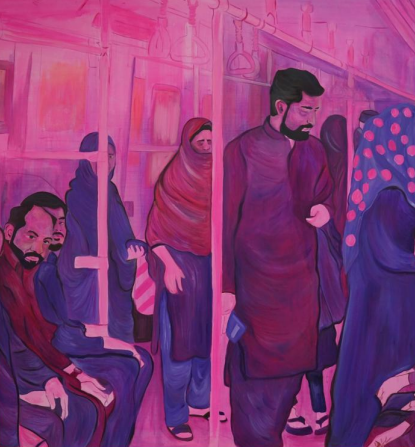 Share Silence - II by Sabina Saleem, oil on canvas, 56 x 60 inches