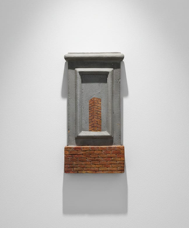 Construction within the Frame by Mudasir Hussain Chandio - original oil on cement-cast sculpture from Pakistan | Arfiras Art Gallery