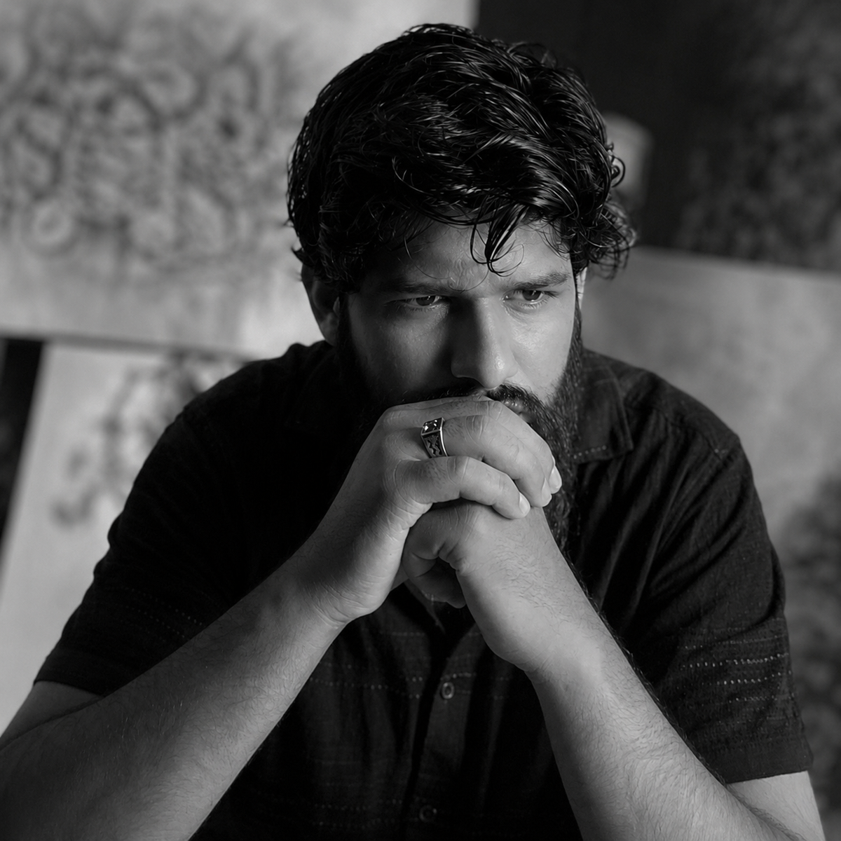 Pakistani calligraphy artist Khuzaima Ayaz