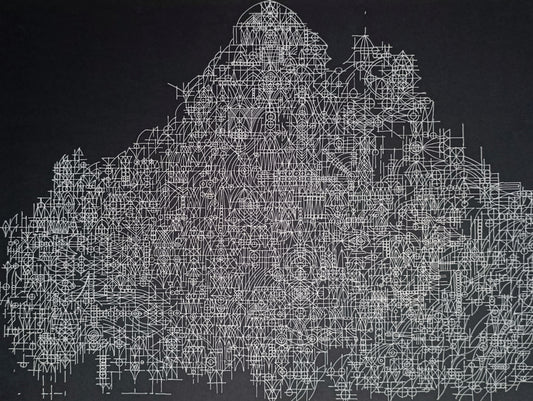 Construction VI by Sachal Rizvi, pen and ink on paper