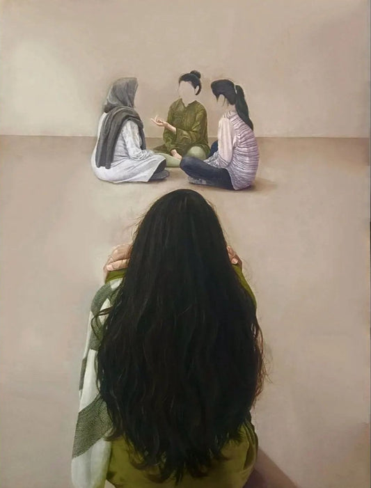 Lost by Amerzish Khalid, oil on canvas, 48 x 36 inches.