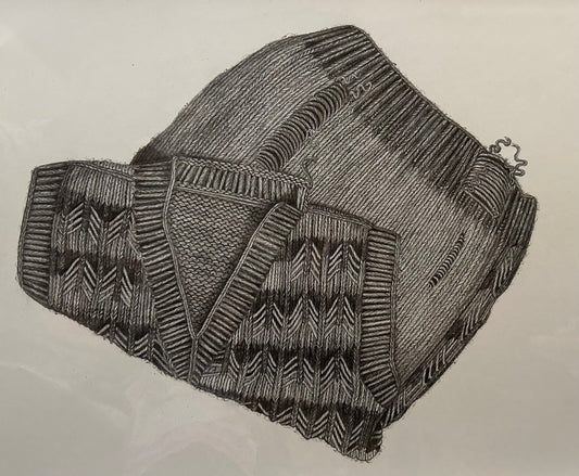 Worn Memory by Urooj Shahid, graphite still-life drawing on paper