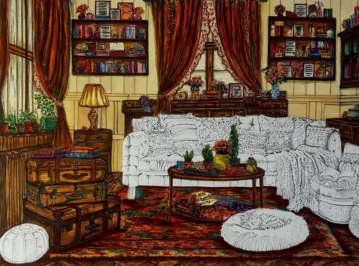 Khamosh Gawaah by Yasmeen Zafar, markers and watercolour on paper