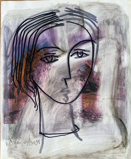 Untitled by Mansur Aye, 1998 chemical marker work on paper