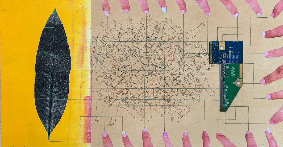 Laboratory Room by Rahman Zada, mixed media on Wasli