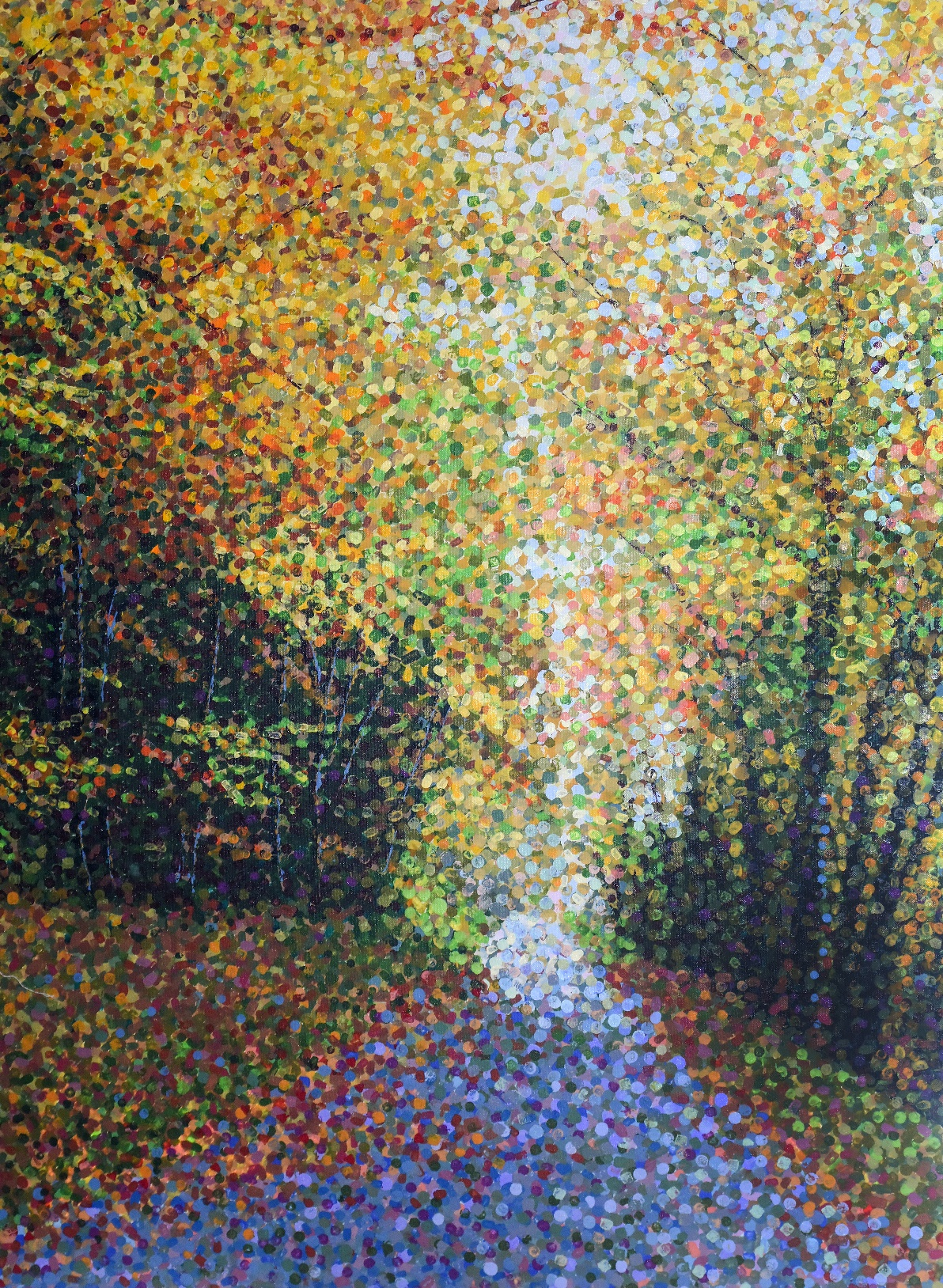 Thicket - I by Noor Ul Ain Nasir Khan, acrylic on canvas, 30 x 42 inches