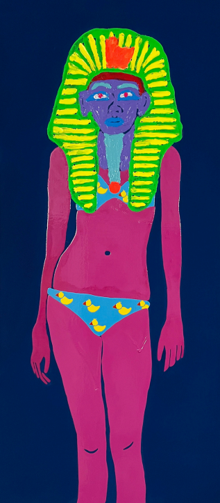 Duckies by Zoha Zafar Malik, enamel on board, 24 × 48 inches