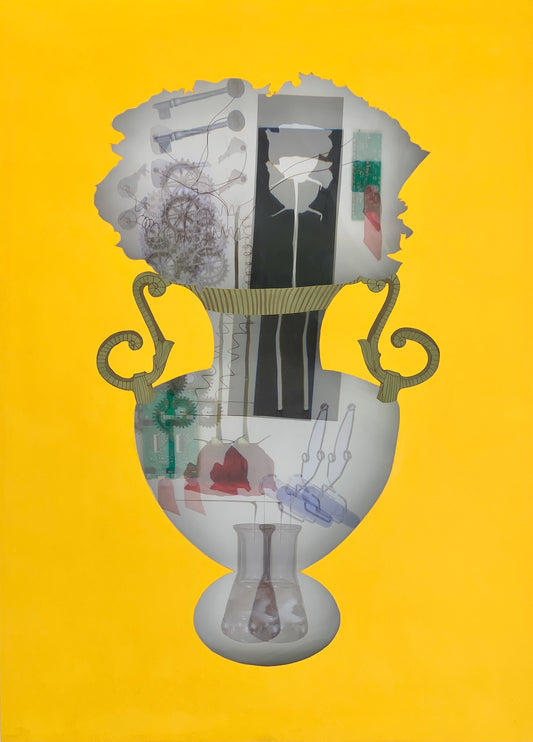 The Red Rose Upside Down by Rahman Zada, gouache and mixed media on Wasli