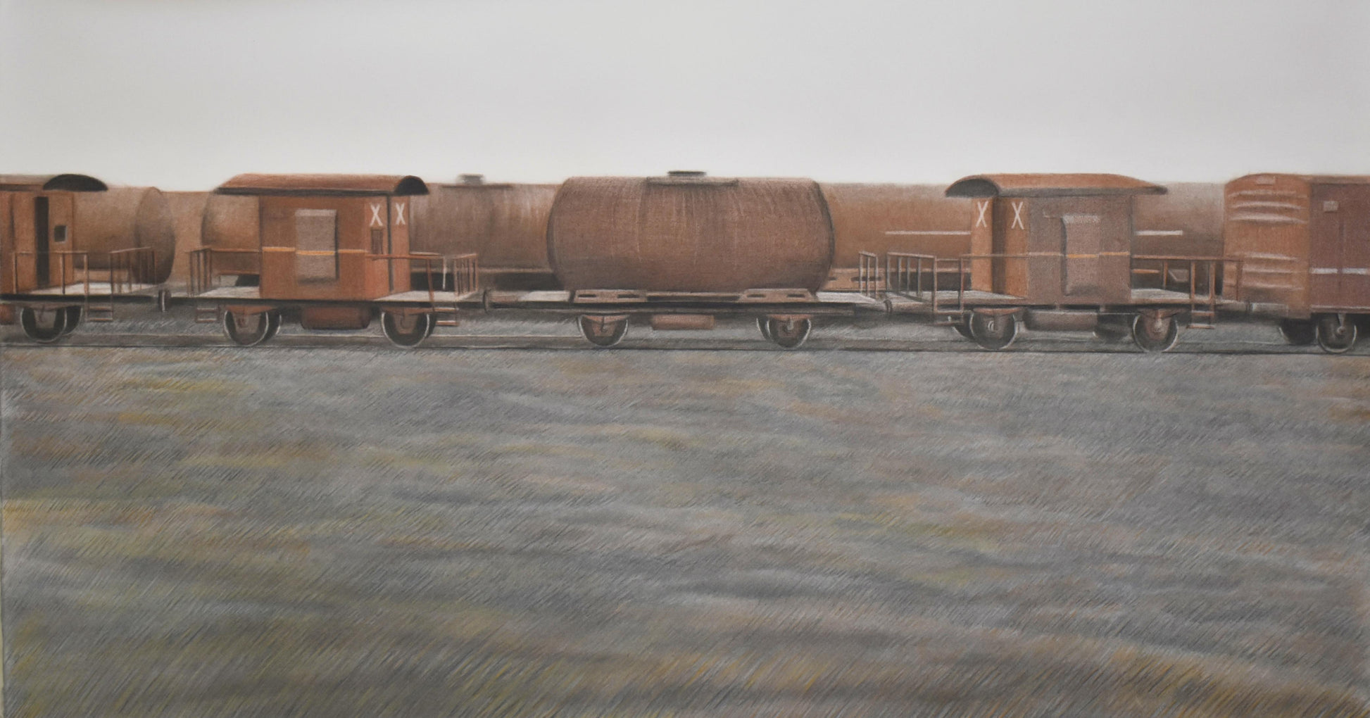 Chalti Kahani by Adnan Ali Umrani, charcoal drawing on paper