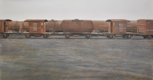 Chalti Kahani by Adnan Ali Umrani, charcoal drawing on paper