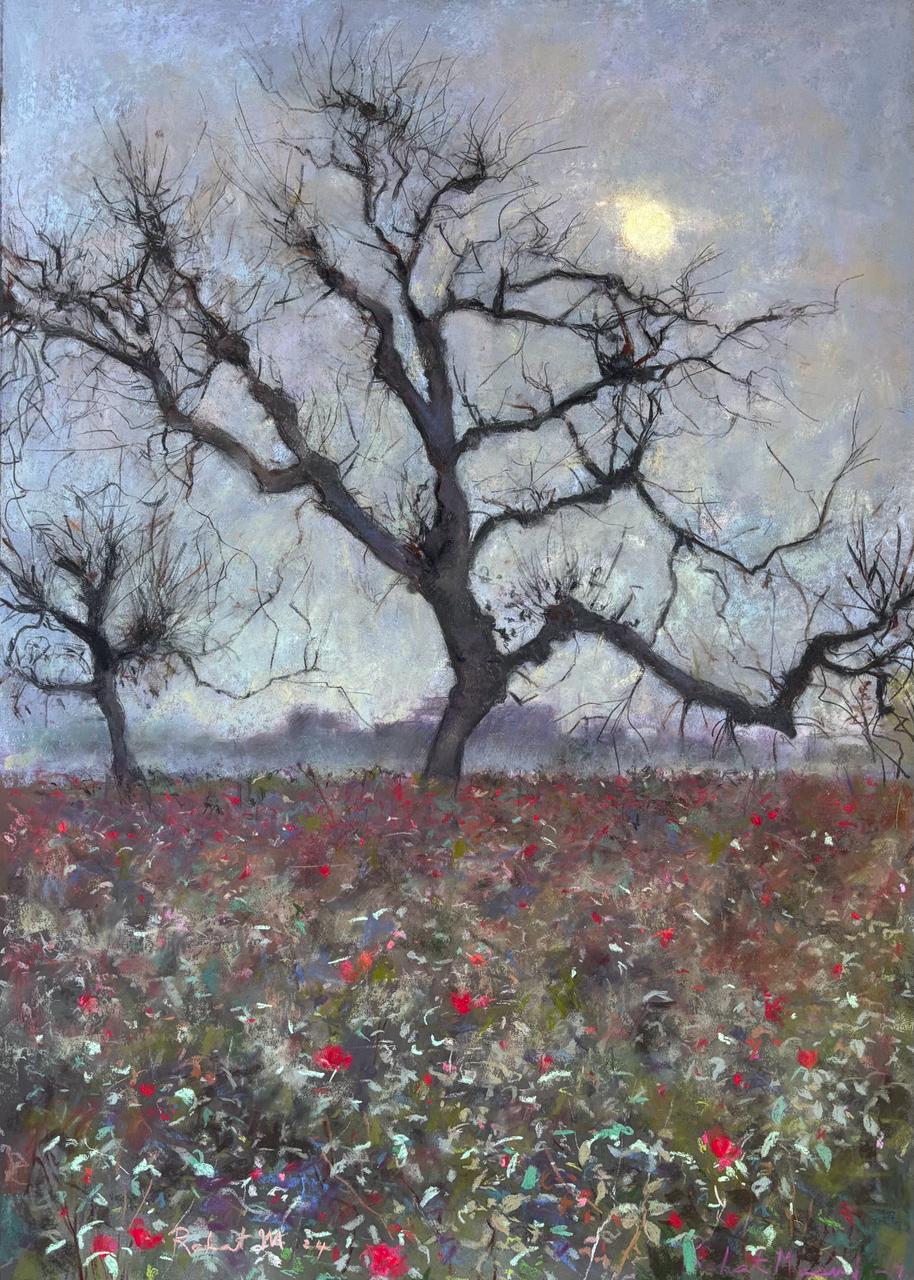 Untitled by Rahat Naveed Masud, pastel on card artwork