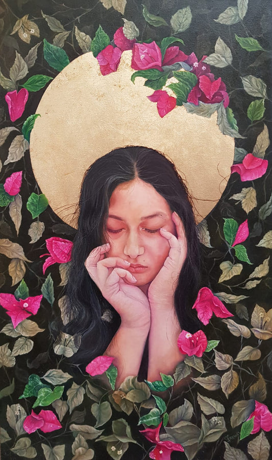 Untitled by Farhatulain Kiani, oil on canvas painting