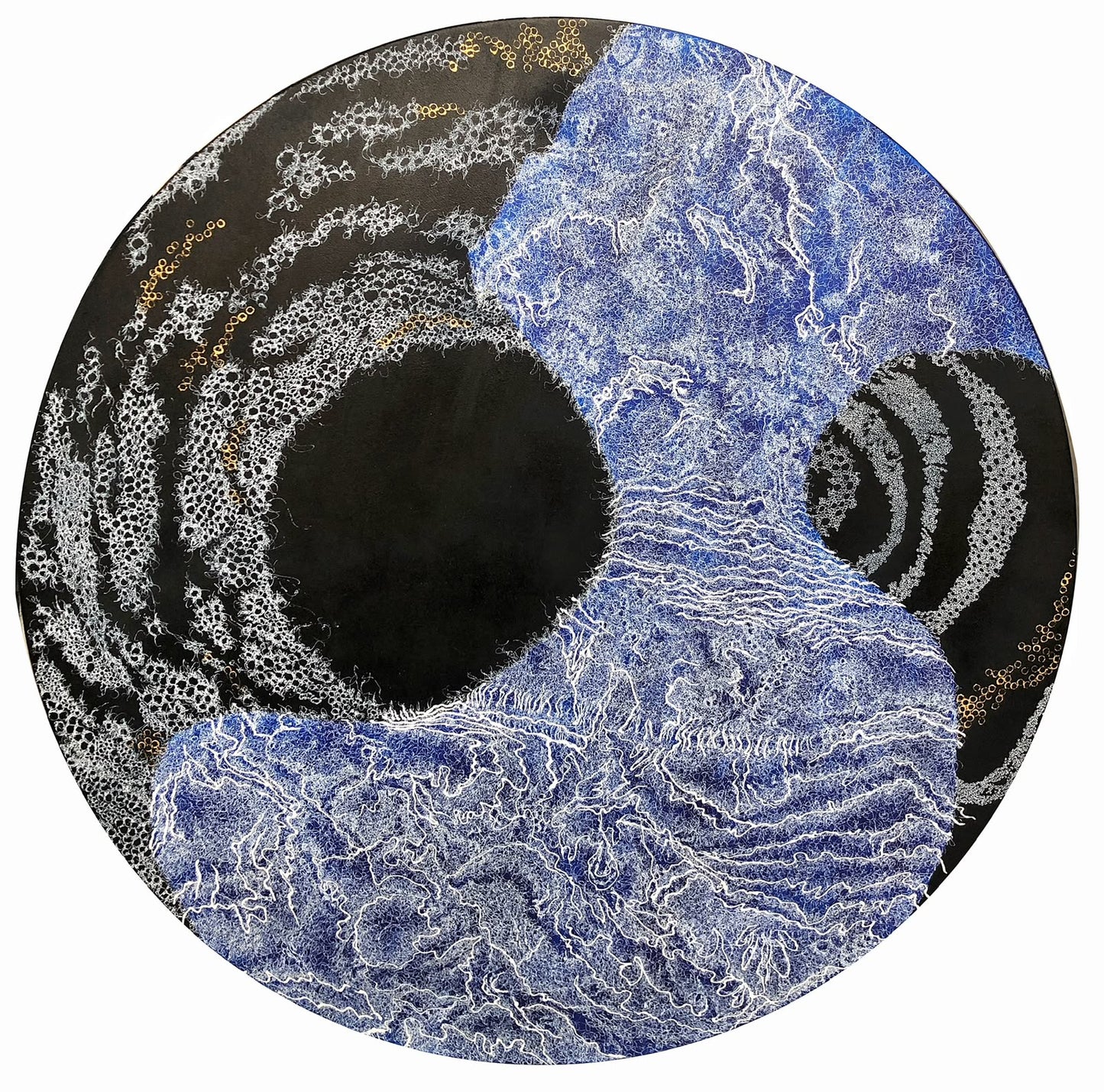 The Artistry of Heart's Swirling Depth by Isra Noman, archival ink on canvas artwork