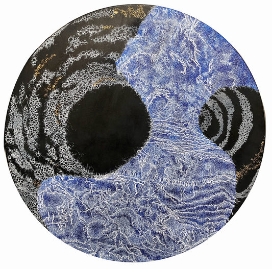 The Artistry of Heart's Swirling Depth by Isra Noman, archival ink on canvas artwork