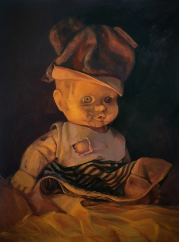 Small Girl by Javaid Joya, oil on canvas painting