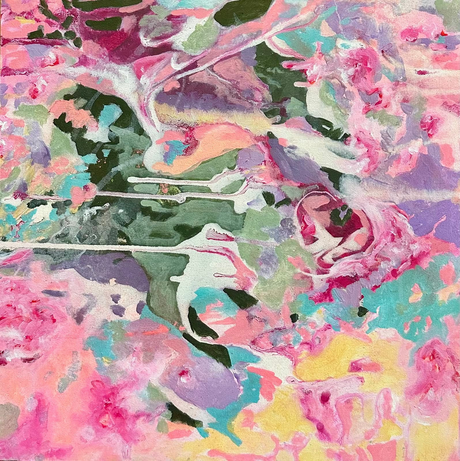 Rabale by Kanwal Zafar, acrylic on canvas abstract painting