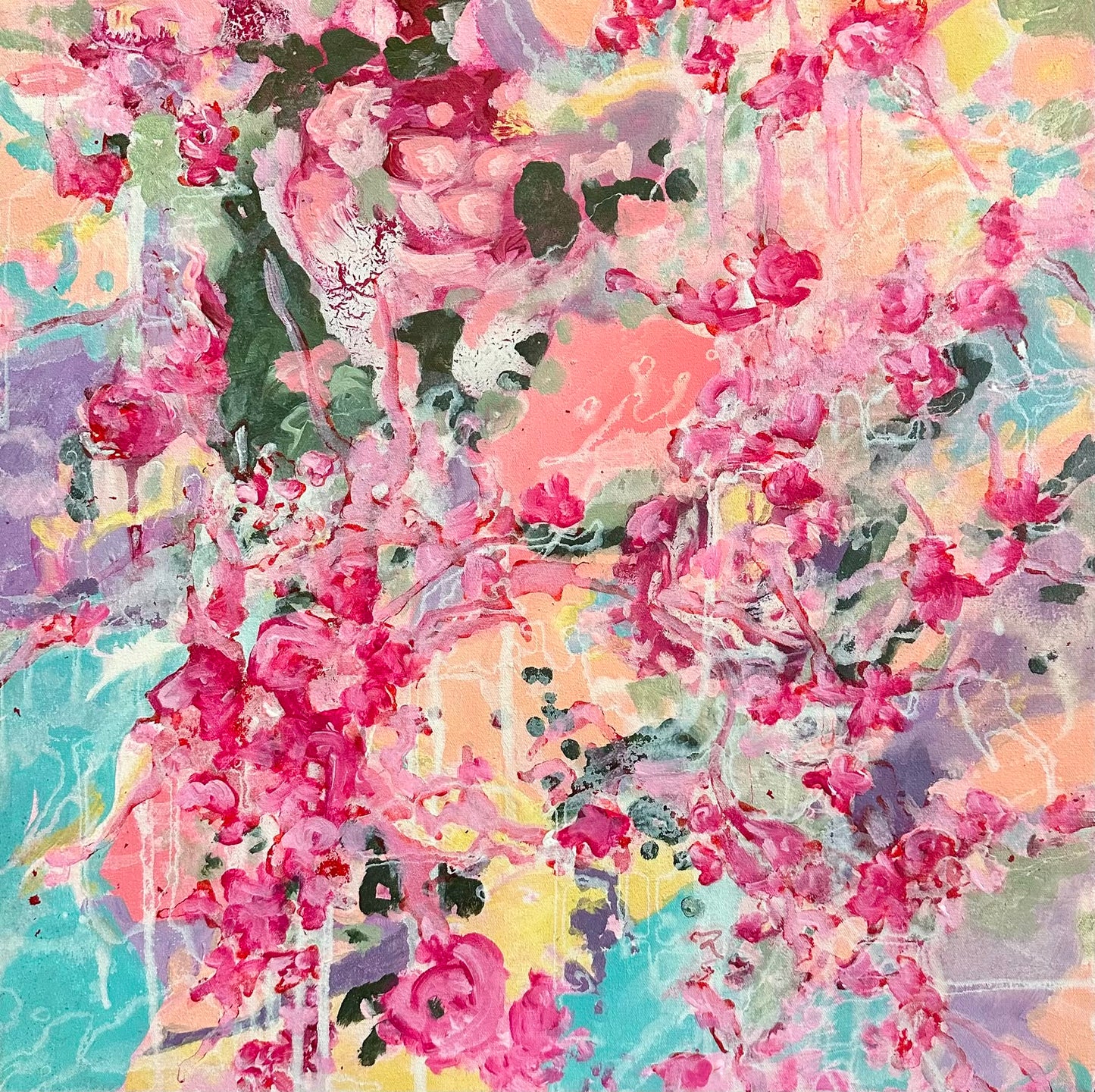 Finding Beauty in Chaos by Kanwal Zafar, acrylic on canvas abstract painting