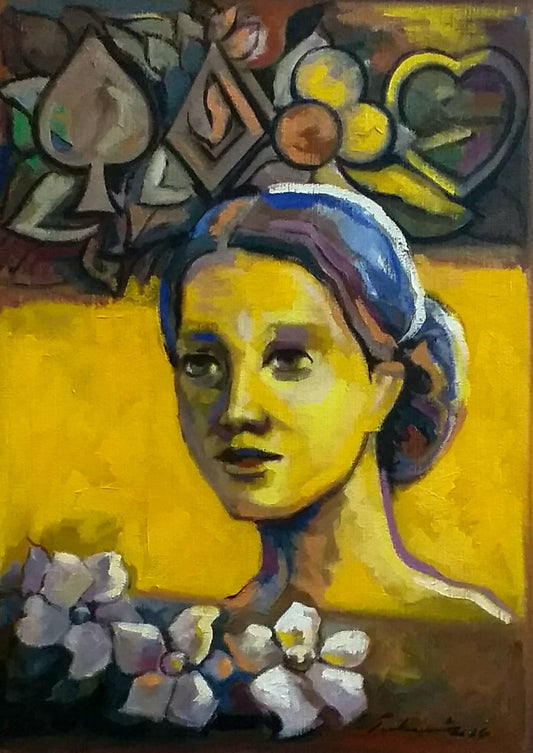 The Great Gambler by Aqeel Javaid Teetu, oil on canvas painting