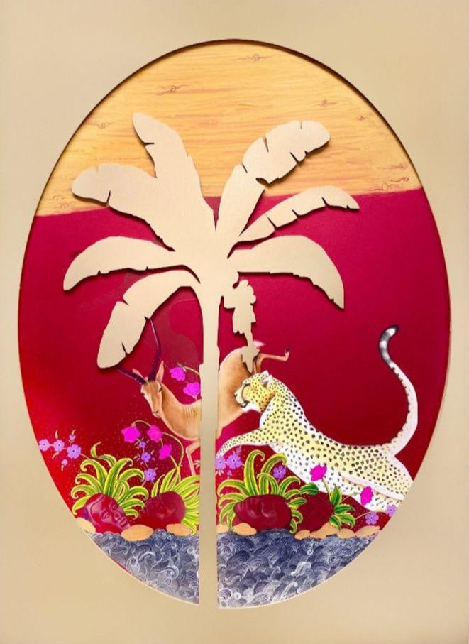 Secret Garden I by Sheema Khan, acrylic and gouache on Wasli