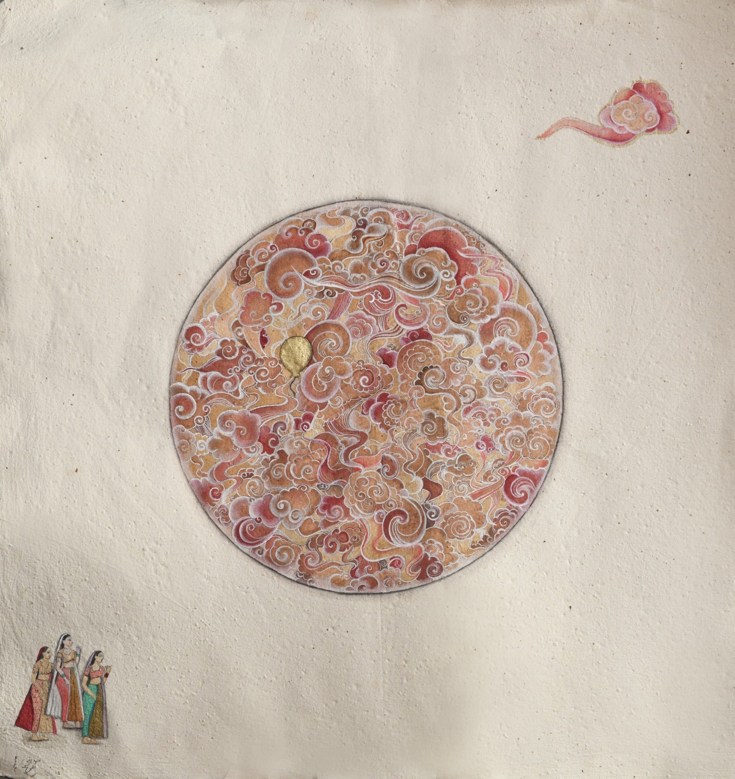 “Chorr Doh” by Sohni Farrukh by Sohni Farrukh - original Gouache & Watercolour on Handmade Recycled Paper artwork at Arfiras Art Gallery