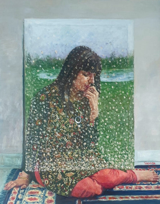 Untitled by Tanweer Farooqi, oil on canvas, 24 x 30 inches.