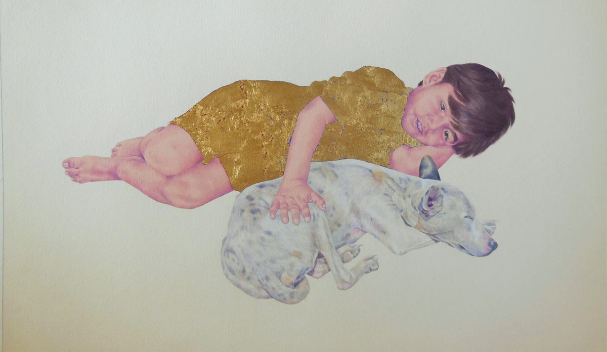 Untitled, 30 x 40 inch figurative gouache and gold leaf on Wasli artwork by Shamsuddin Tanwri