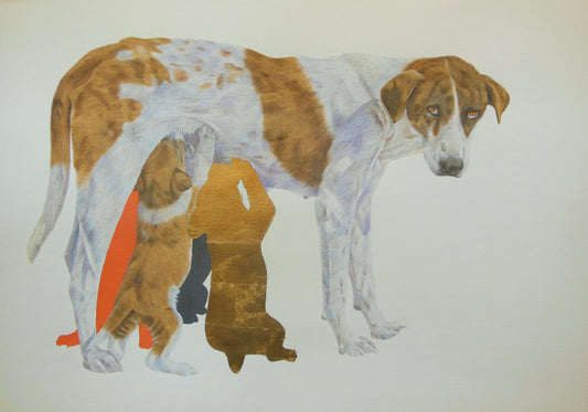Untitled, 30 x 40 inch figurative gouache and gold leaf on Wasli artwork by Shamsuddin Tanwri